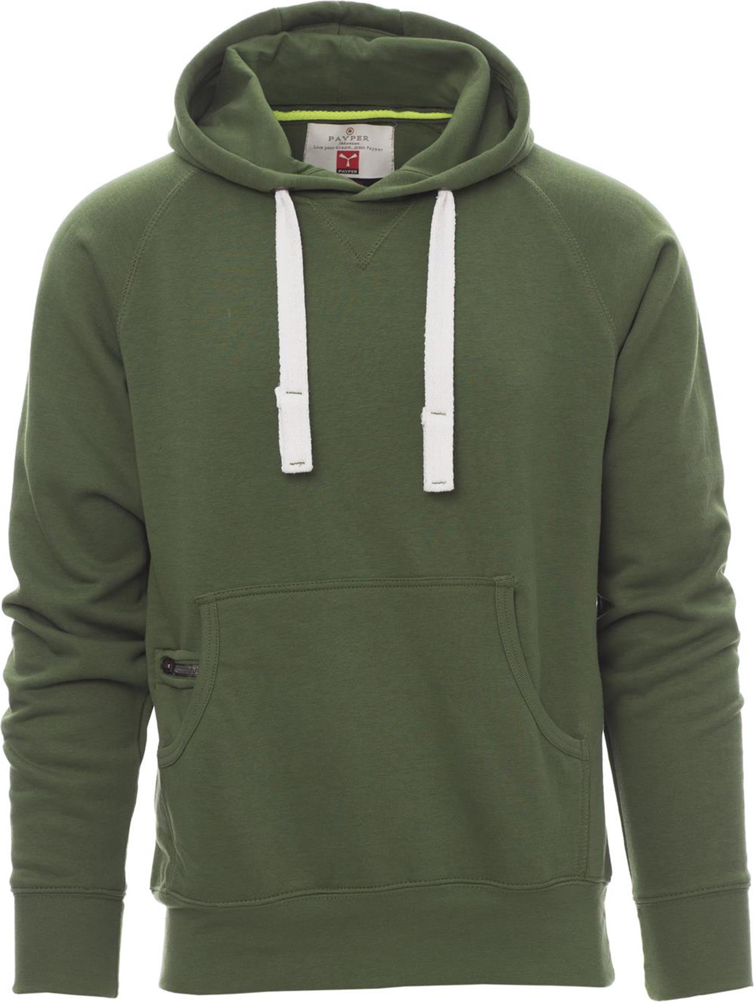 Hoodie zonder rits - heren - 0019 college green front 6 - 0019 (5XL) College Groen