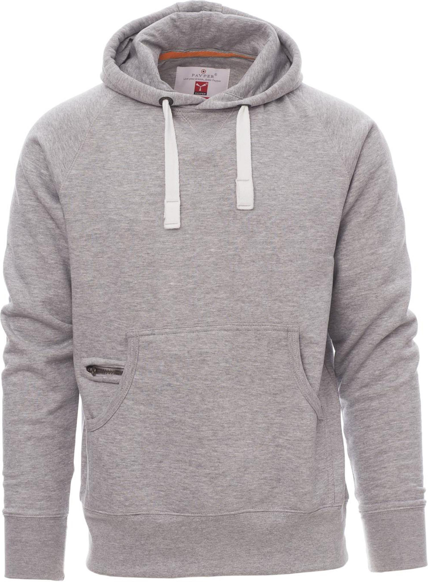 Hoodie zonder rits - heren - 0019 melange grey front 4 - 0019 (XL) Grijs