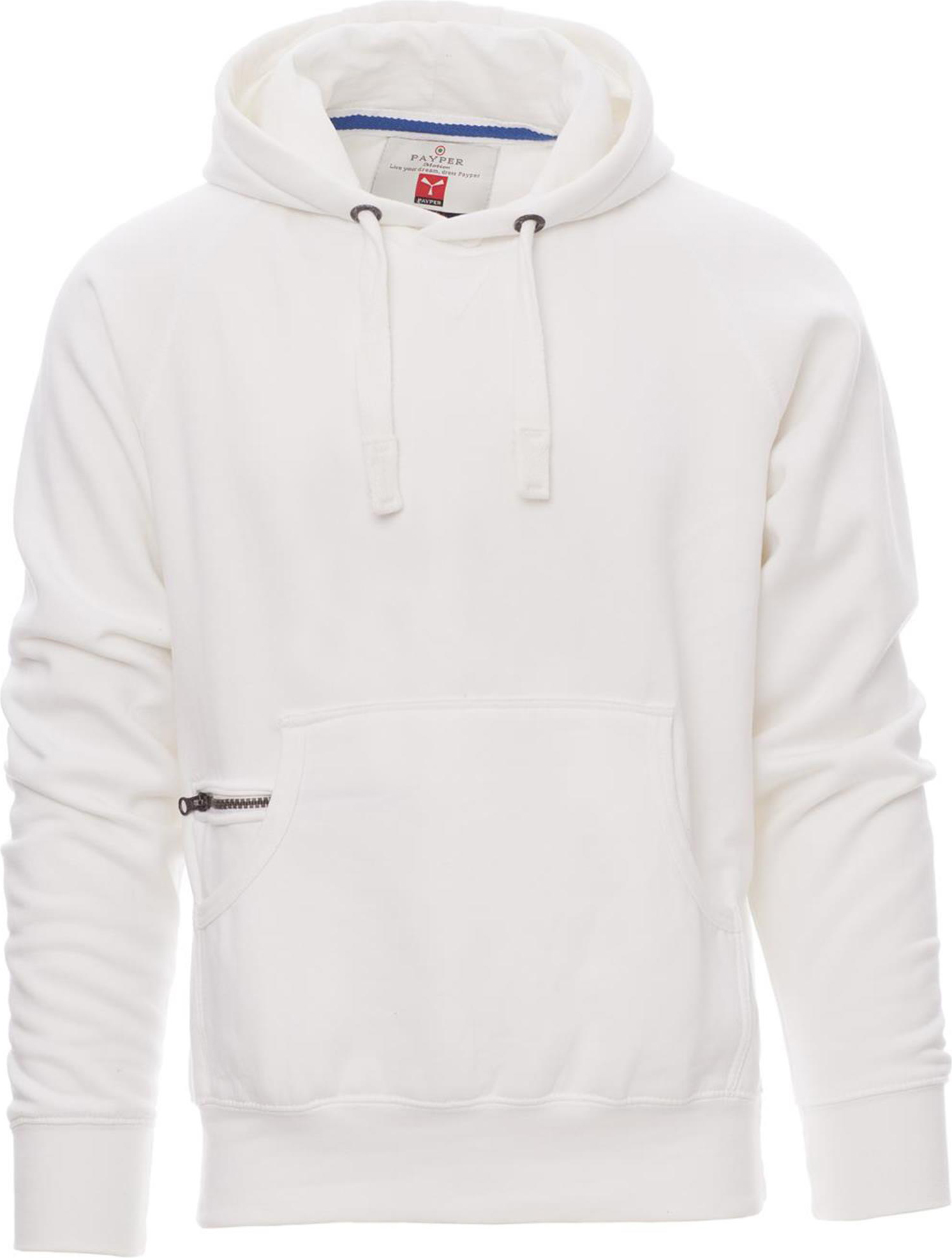 Hoodie zonder rits - heren - 0019 white front 6 - 0019 (3XL) Wit