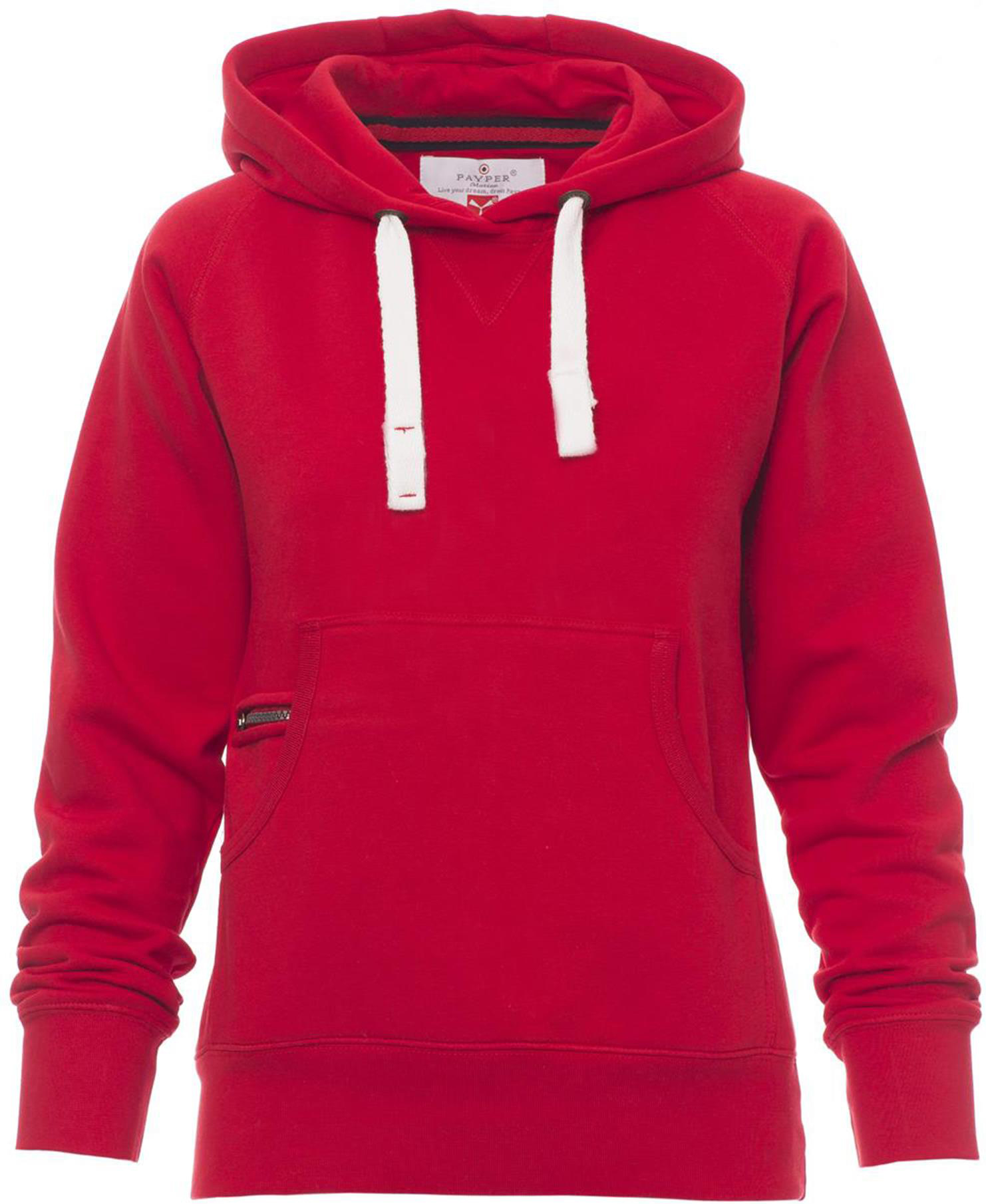 Hoodie zonder rits - dames - 0020 red front - 0020 (XS) Rood