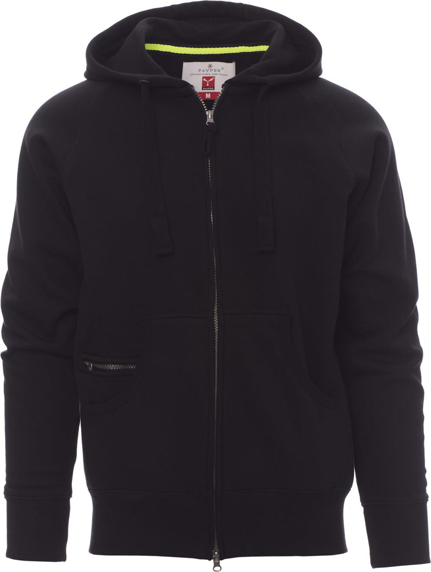 Hoodie met rits - heren - 0021 black front 5 - 0021 (XXL) Zwart