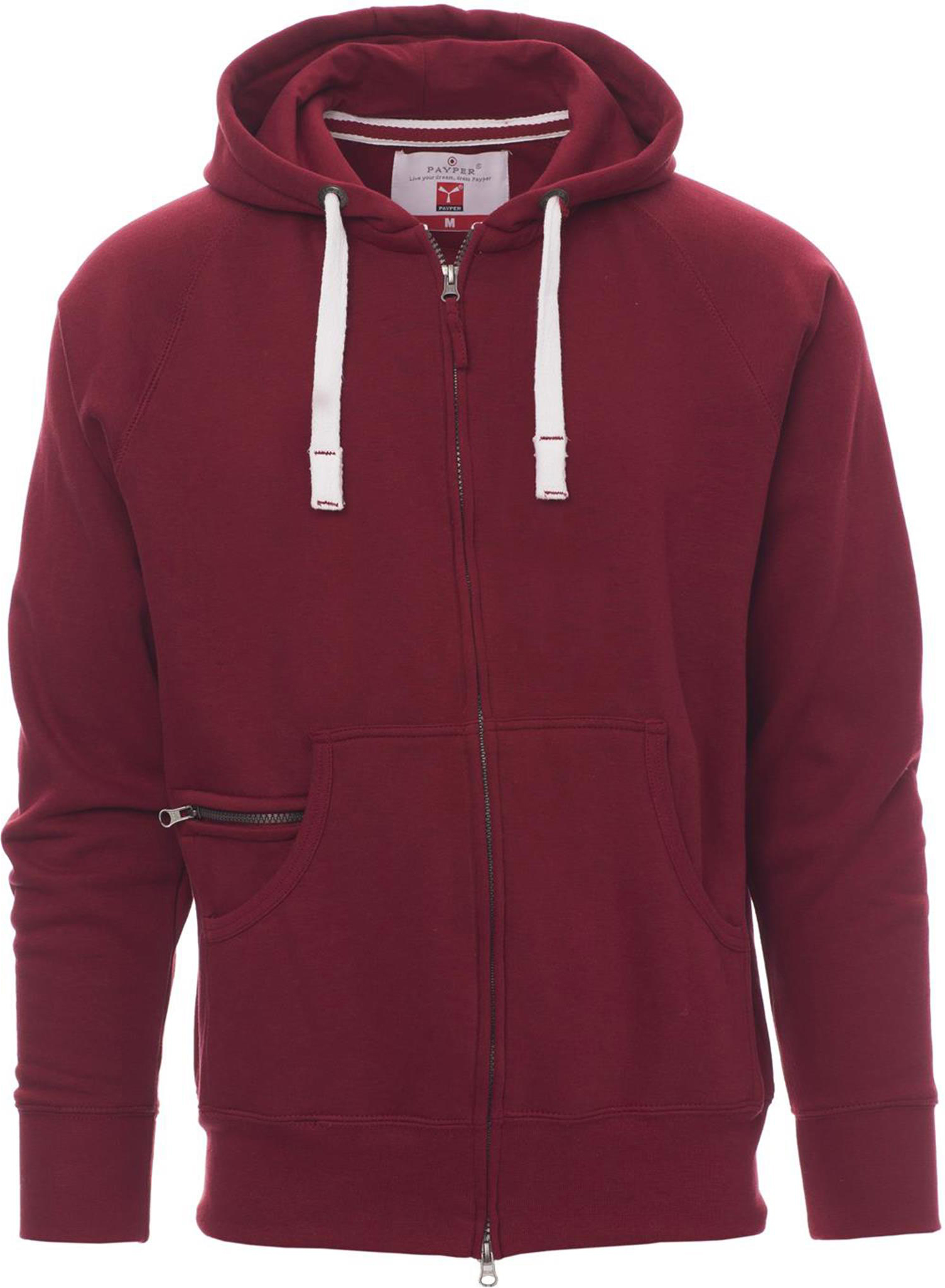 Hoodie met rits - heren - 0021 bordeaux front 5 - 0021 (XXL) Bordeauxrood