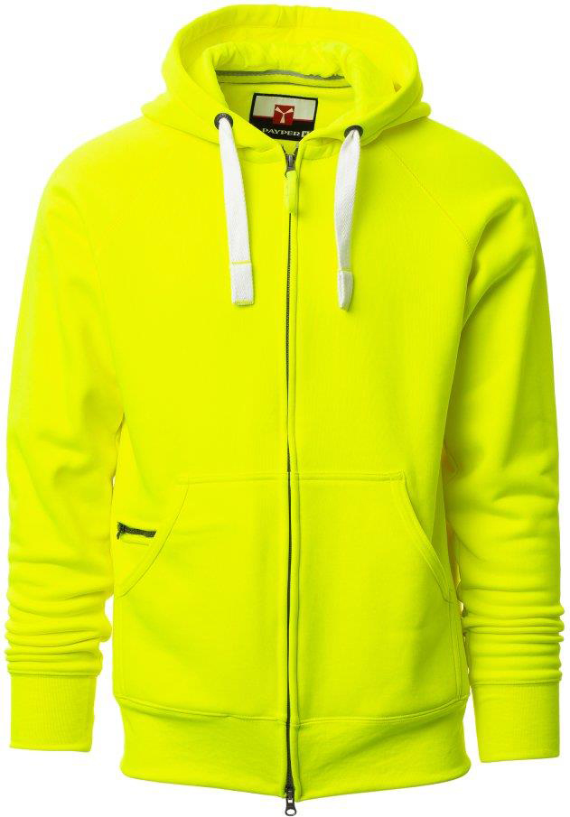 Hoodie met rits - heren - 0021 fluorescent yellow front 1 - 0021 (S) Fluoriserend geel