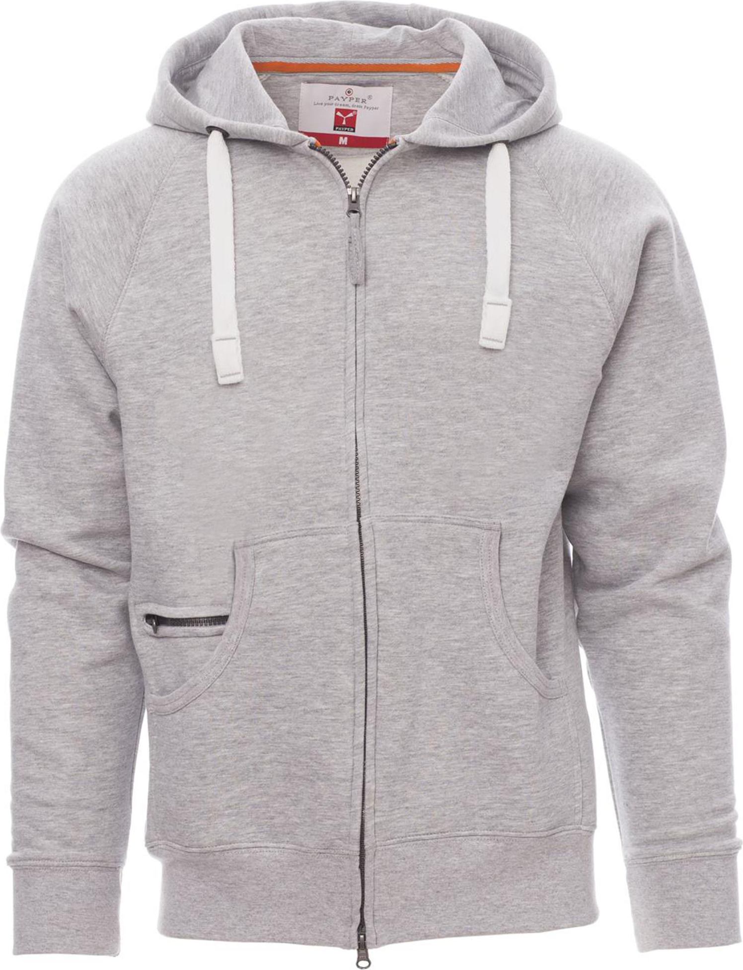 Hoodie met rits - heren - 0021 melange grey front 8 - 0021 (5XL) Grijs