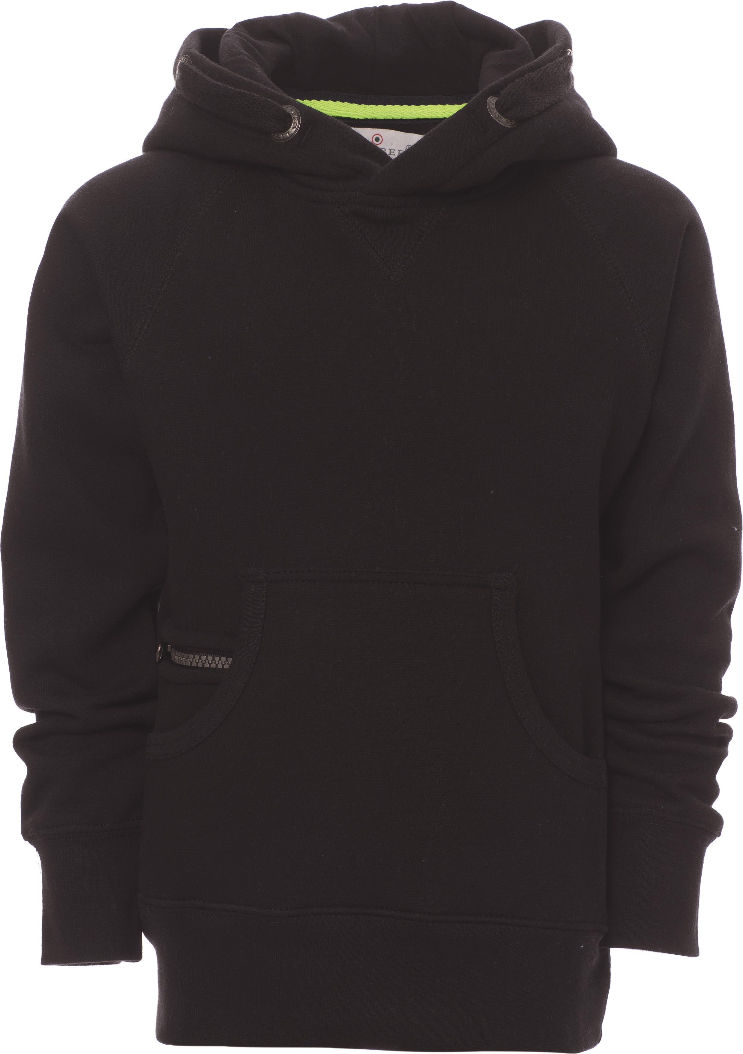 Hoodie zonder rits - junior - 0023 black front 1 - 0023 (128) Zwart