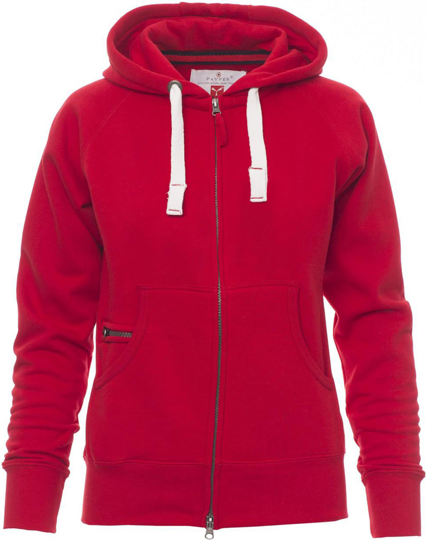 Hoodie met rits - dames - 0406 red front 5 - 0406 (XXL) Rood