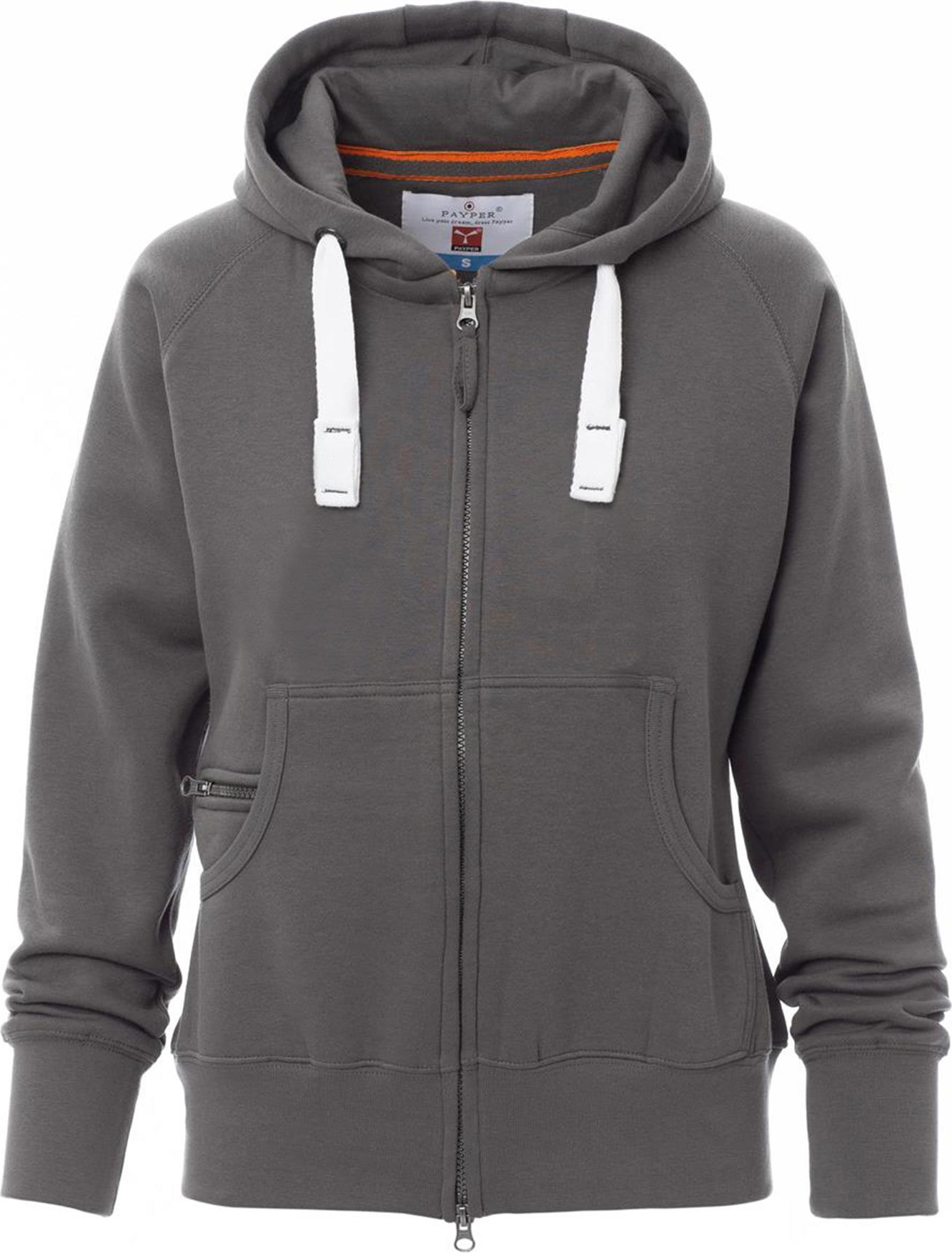 Hoodie met rits - dames - 0406 smoke front 2 - 0406 (MS) moke