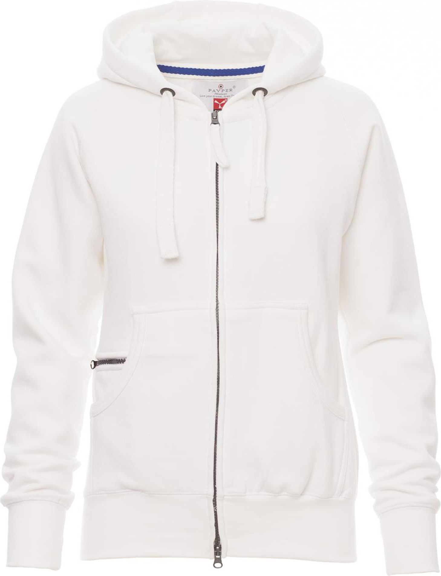 Hoodie met rits - dames - 0406 white front 4 - 0406 (XL) Wit