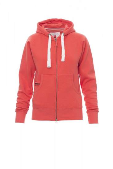 Hoodie met rits - dames - 0406 zalm hotcoral 2 - 0406 (M) Zalm